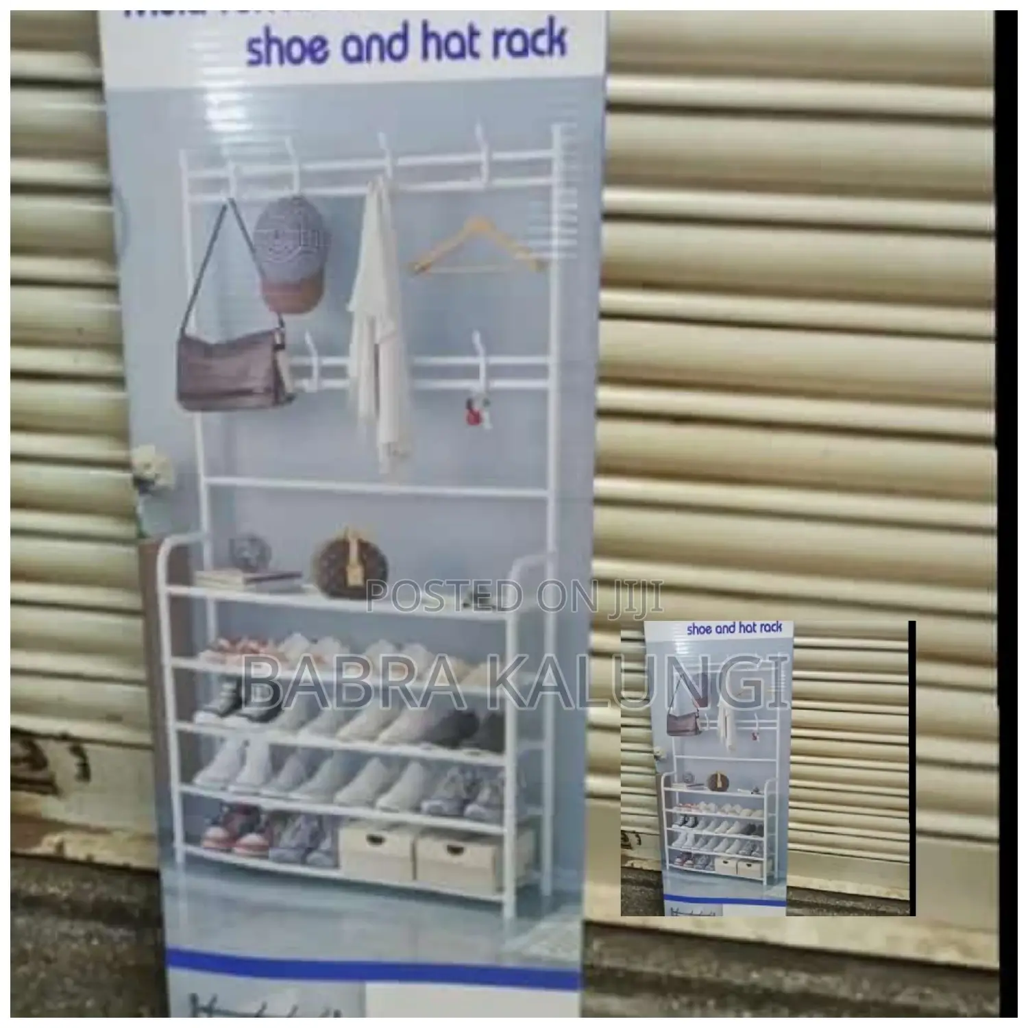 Shoe and Hat Rack 2 in 1 Metallic