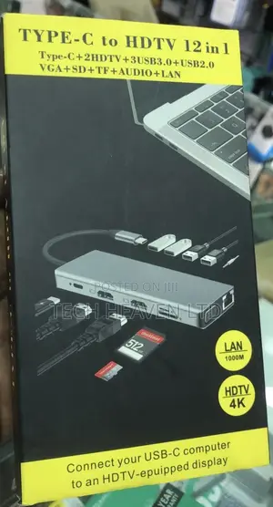 USB TYPE C to HDTV Hub 12 in 1