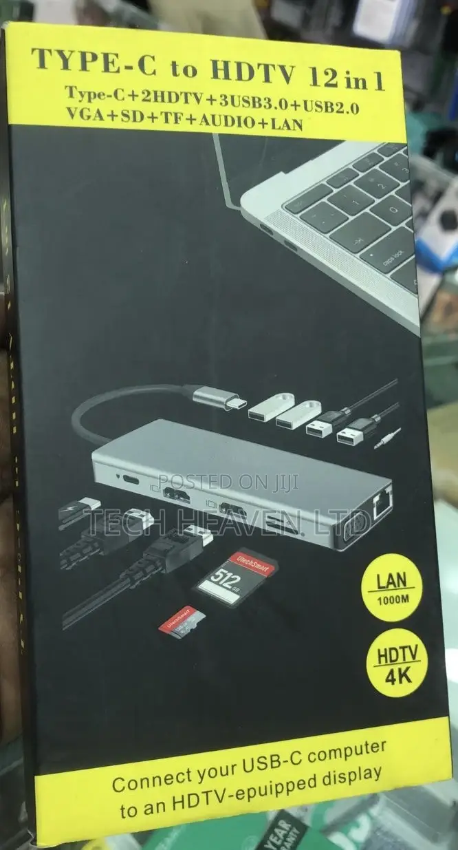 USB TYPE C to HDTV Hub 12 in 1