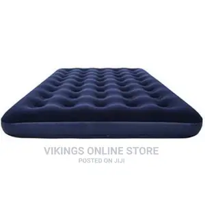 Photo - Flocked Full-size Air Bed Lnflatable Mattress,Blue