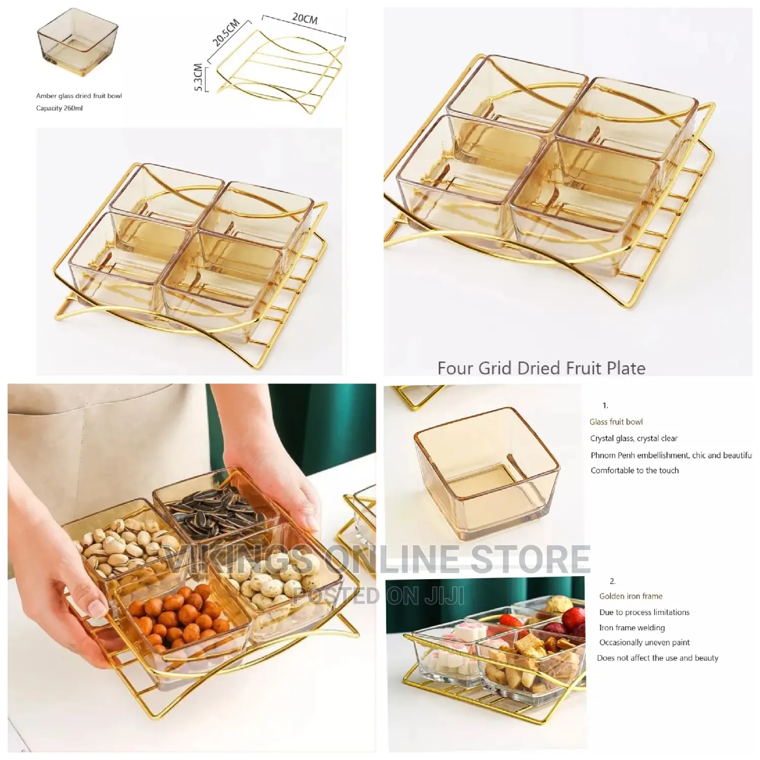 Four Grid Snack Plate Candy Box Snack Fruit Plate