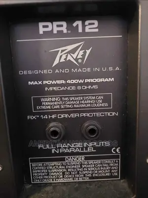 Pair of Peavey 2-Way PA Loud Speakers PR12, 12inchs 400watts