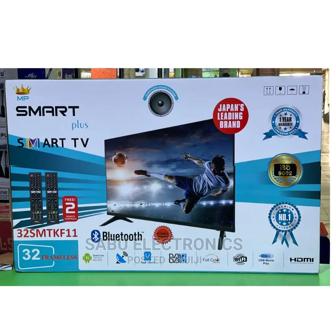 Smart Tv 32 Inch- With 2 Free Remotes+ Free Wall Mount