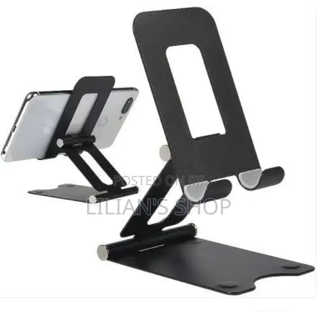 Foldable Potable Desktop Metallic Phone Holder Stand