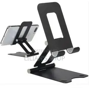 Foldable Potable Desktop Metallic Phone Holder Stand