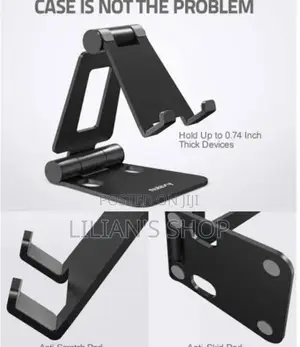Foldable Potable Desktop Metallic Phone Holder Stand
