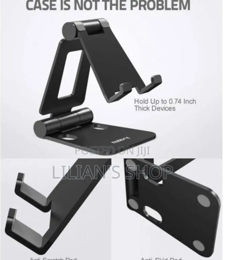 Foldable Potable Desktop Metallic Phone Holder Stand