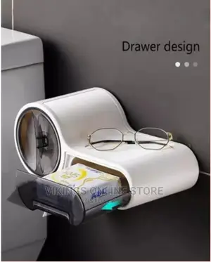 Wall-Mounted Toilet Paper Holder Storage Bathroom Organizer