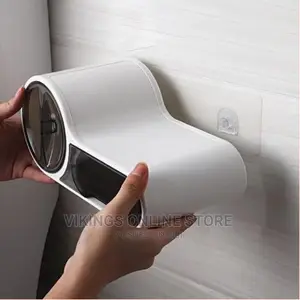 Wall-Mounted Toilet Paper Holder Storage Bathroom Organizer