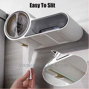 Wall-Mounted Toilet Paper Holder Storage Bathroom Organizer