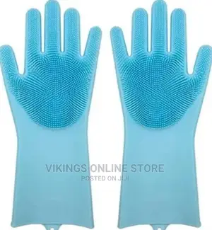 1 Pair of Bathroom and Kitchen Silicone Cleaning Hand Gloves