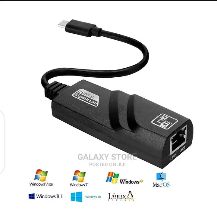 Type C to Ethernet Rj45 Network Adapter Cable Converter