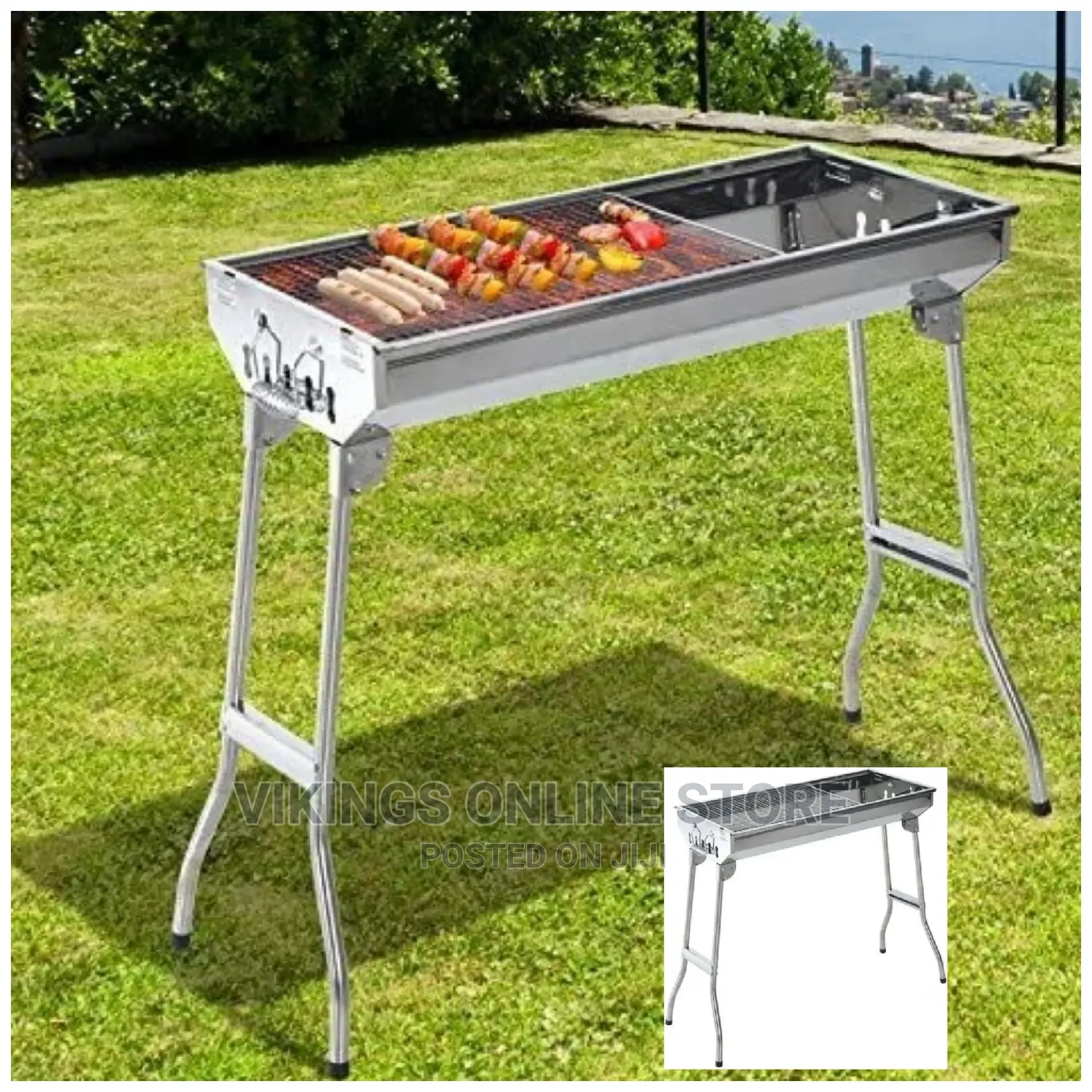 Portable Folding Stainless Steel Barbecue Grill Smoker