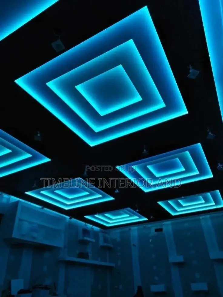 Square Table Gypsum Ceiling Designings.