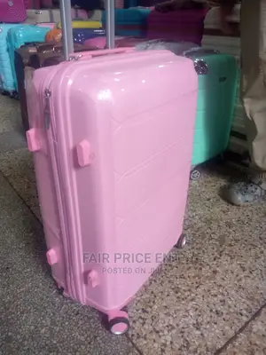 Original Rubber Plastic Traveling Suitcases. Large.( Pink)
