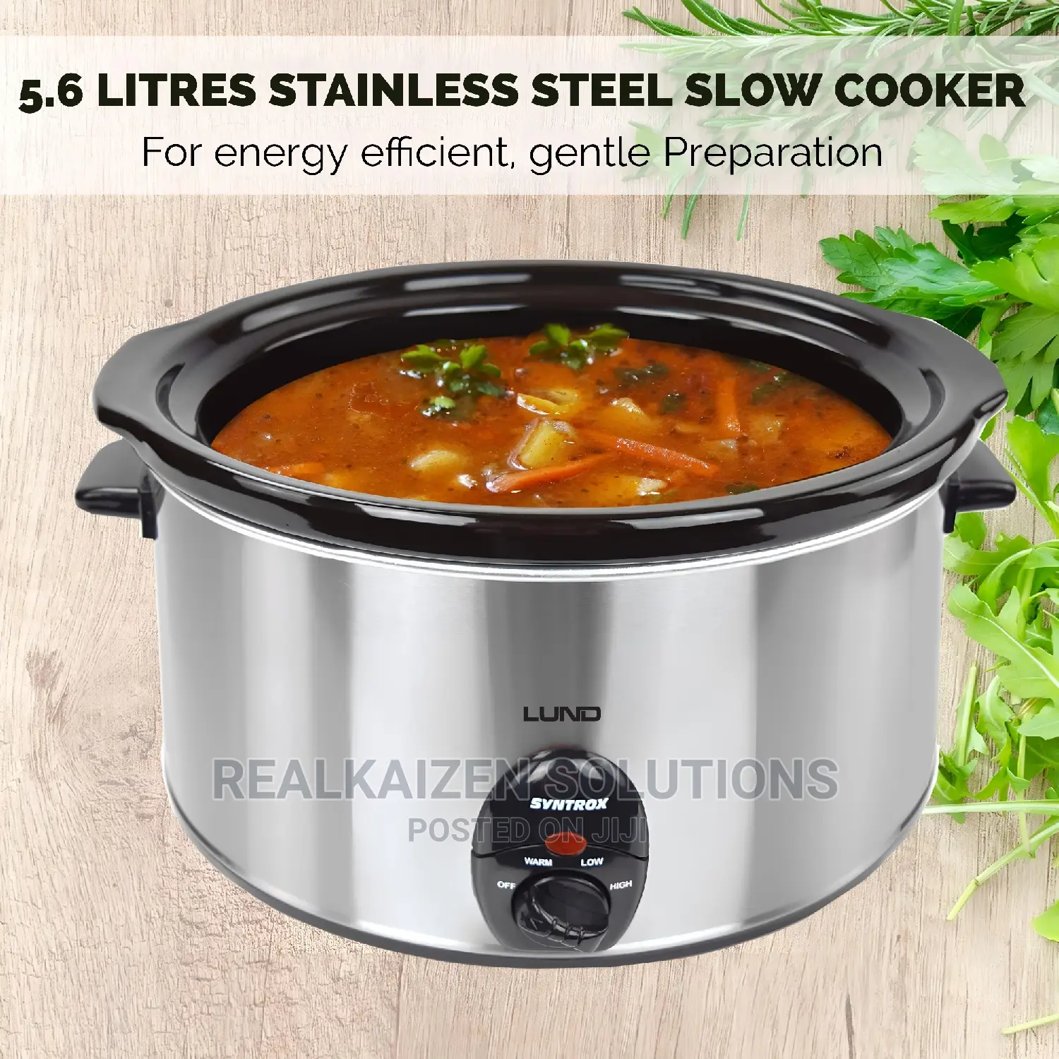 Poland LUND 5.6L Stainlesssteel Ceramic Pot Slow Cooker 320W