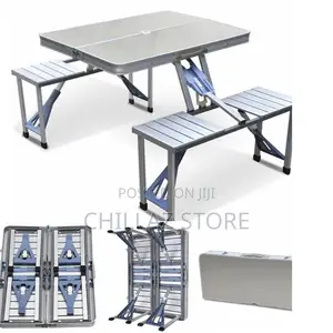 Foldable Picnic Table and Stool Set.
