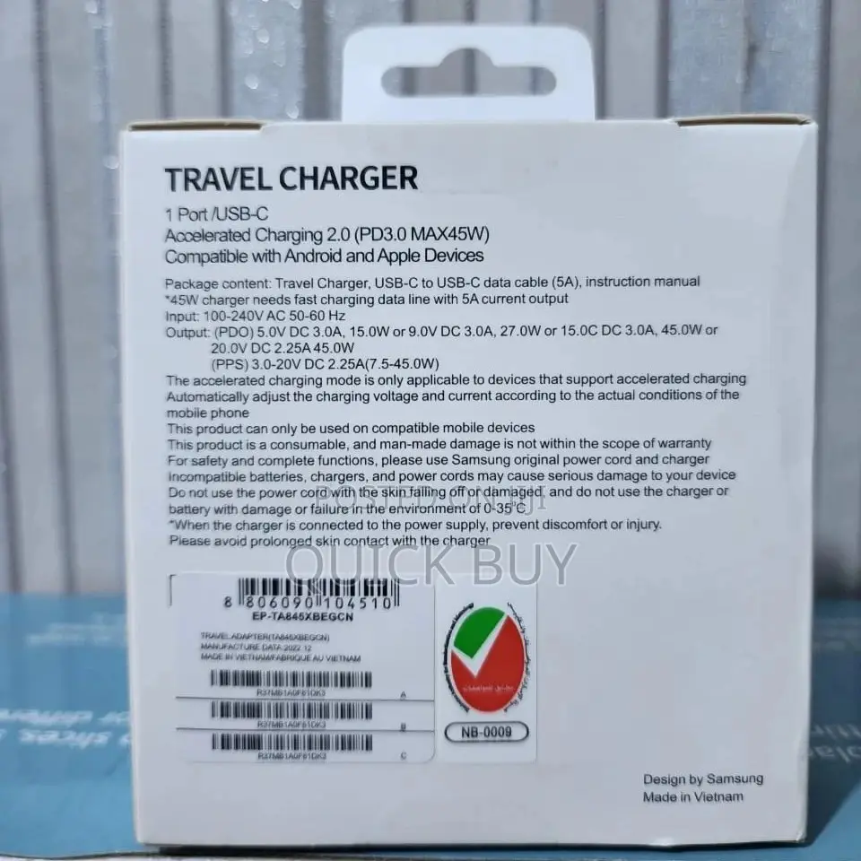 Original 45W Samsung Super Fast Charger