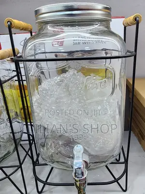 8L Glass Despenser Jar With Rack