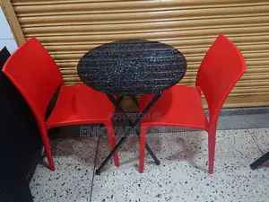 Plastic Chairs and Glass Table(Balcony)