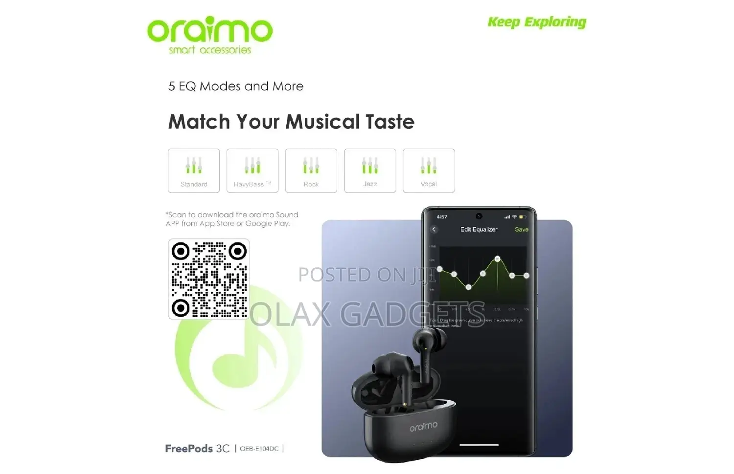 Oraimo Freepods 3C OEB-E104DC Calling Noise Cancellation