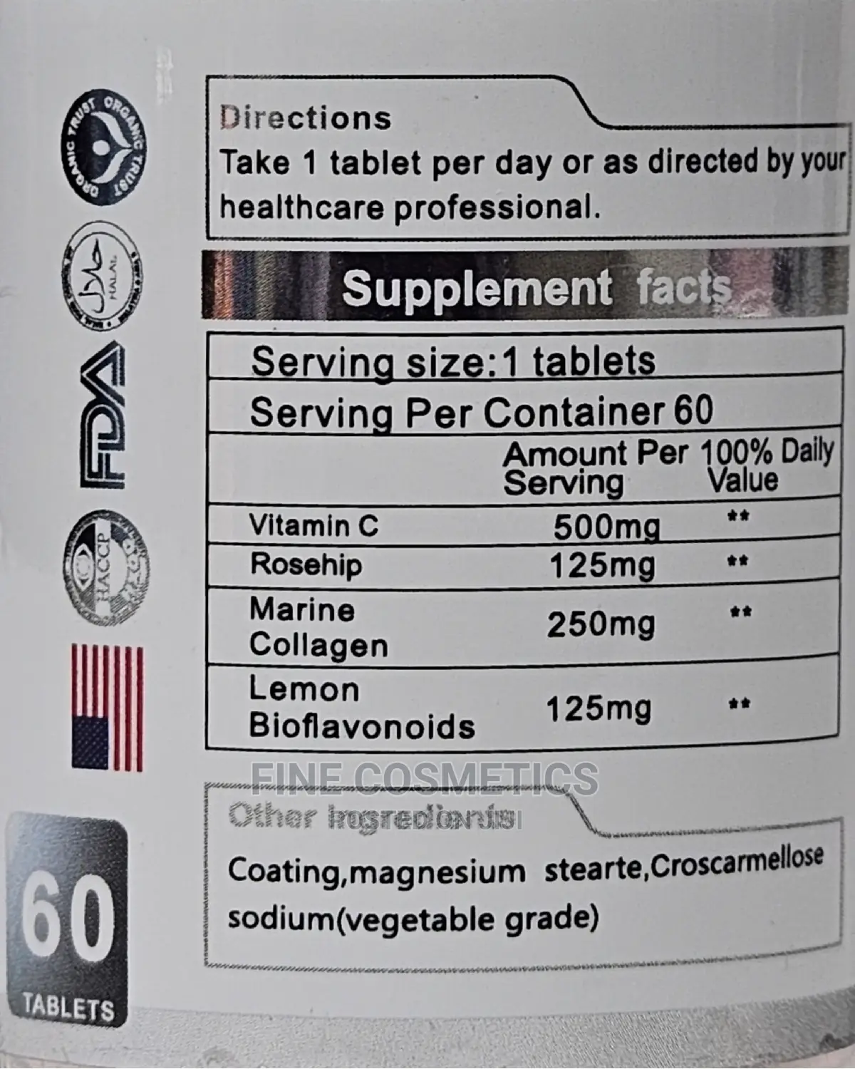 Vitamin C +Collagen Skin Whitening Booster USA Vitavi Tablet