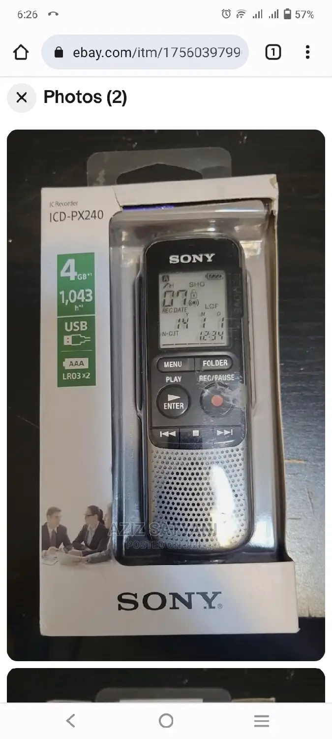 Sony Icd-Px470 Stereo Digital Voice Recorder Built-in Usb