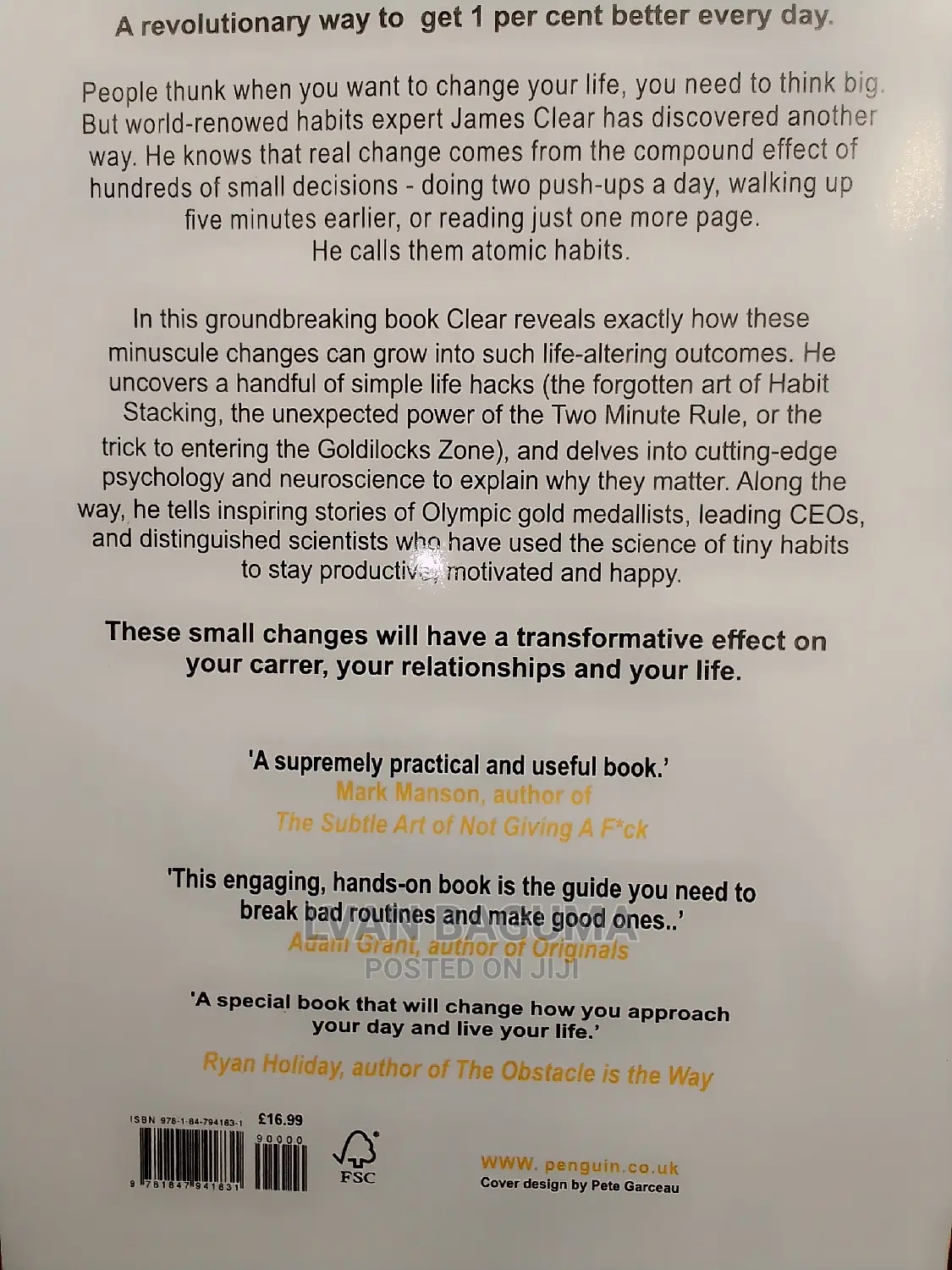 Atomic Habits Book - James Clear, International Best Seller