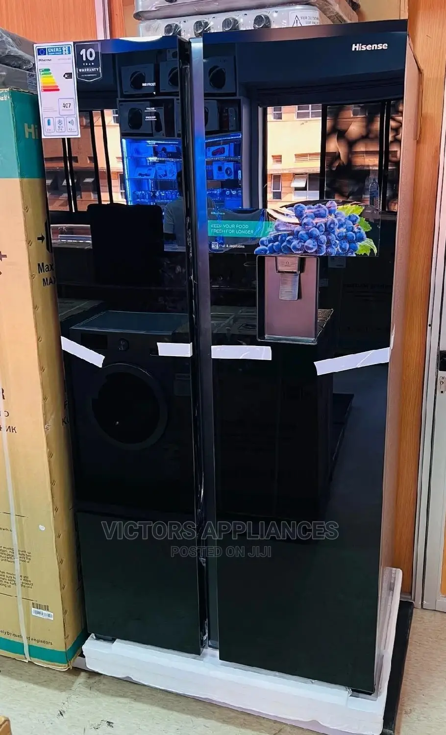 Brand New Hisense 670liters Side by Side Refrigerator Black