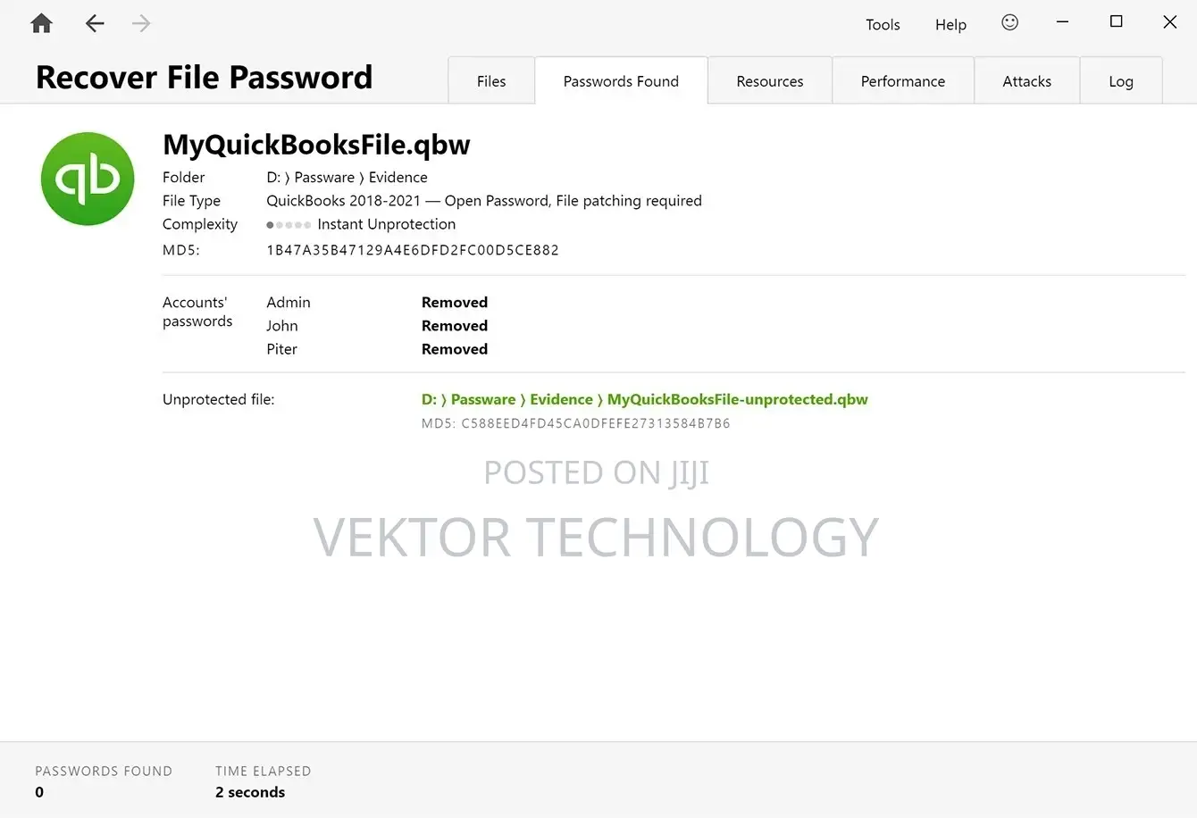 Reset Quickbooks Admin/User Password
