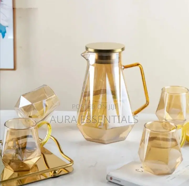 Diamond Design Tea Pot( 6 Glasses and 1 Tea Pot)