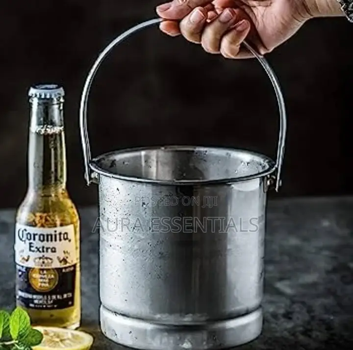 Insulated Stainless Steel Ice Bucket Wine Strainer Ice Tongs