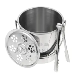 Insulated Stainless Steel Ice Bucket Wine Strainer Ice Tongs
