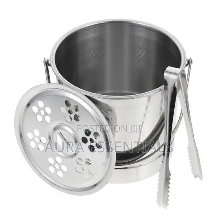 Insulated Stainless Steel Ice Bucket Wine Strainer Ice Tongs