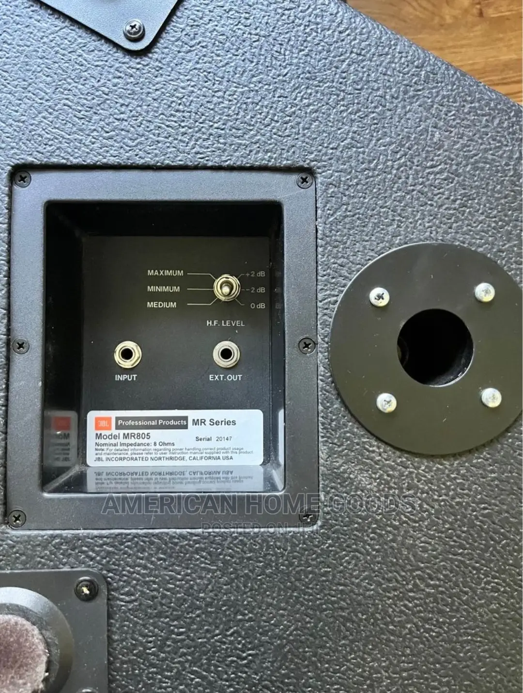 Pair of 15" JBL MR805 Series, PA Professional Speakers.