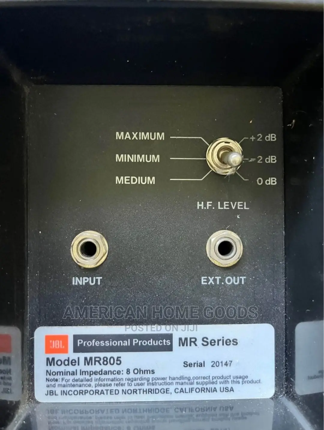 Pair of 15" JBL MR805 Series, PA Professional Speakers.