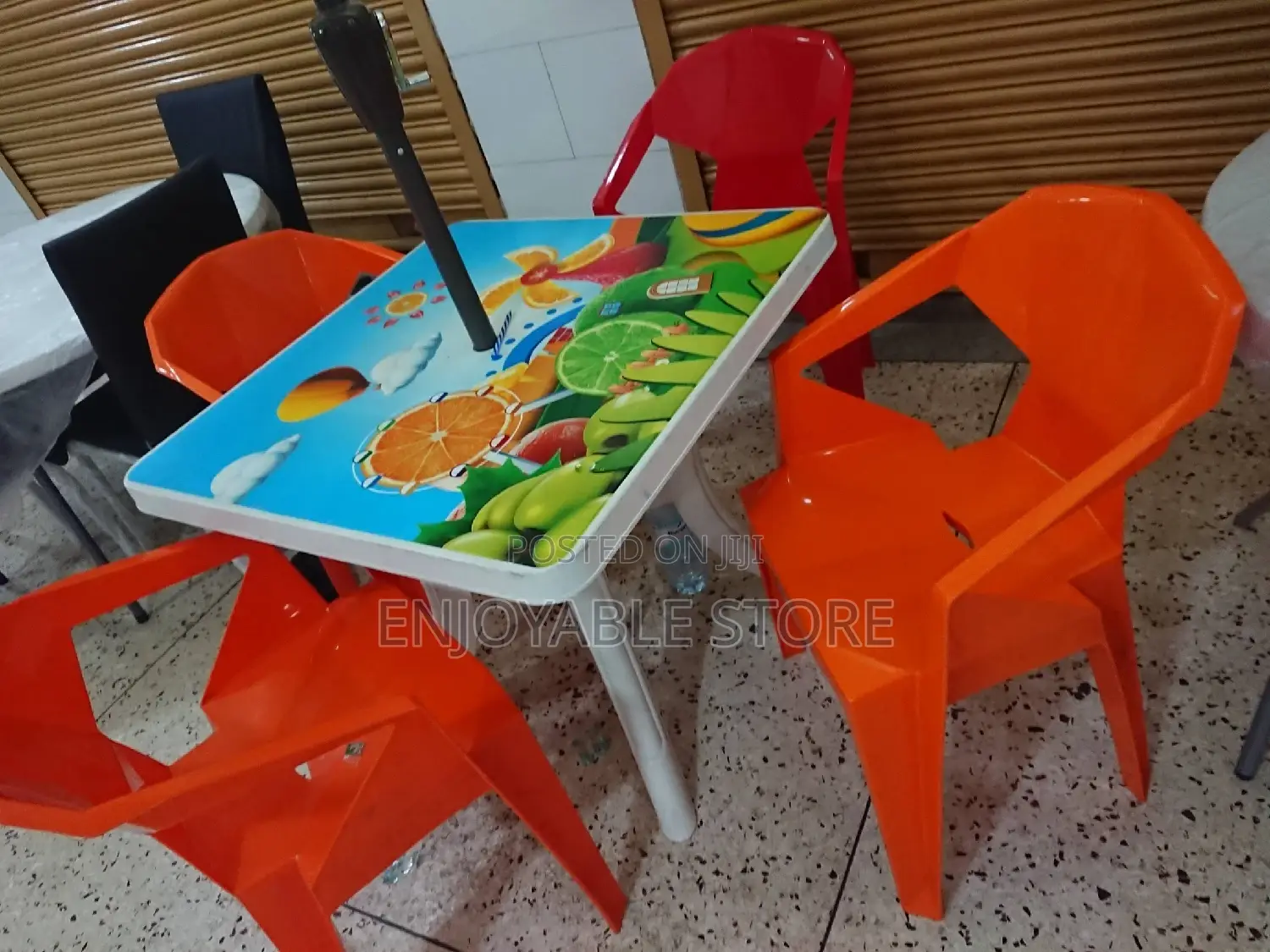 Plastic 4 Chairs and 1 Table