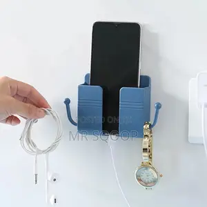 Wall Mount Phone Holder Remote Holder Organizer