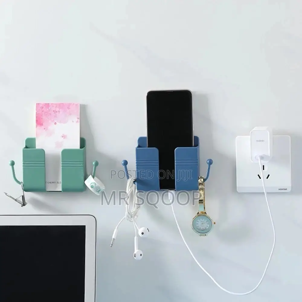 Wall Mount Phone Holder Remote Holder Organizer