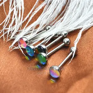 1PC Tongue Barbell, Opal Tongue Jewelry Ring Quality Jewelry