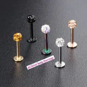 1PC Super Sparkle Lip Jewelry Ferido Ball Monroe, Labret Pin
