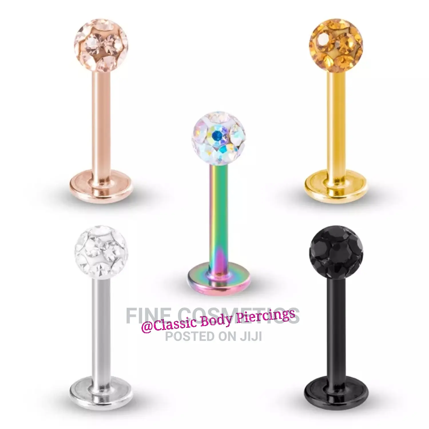 1PC Super Sparkle Lip Jewelry Ferido Ball Monroe, Labret Pin