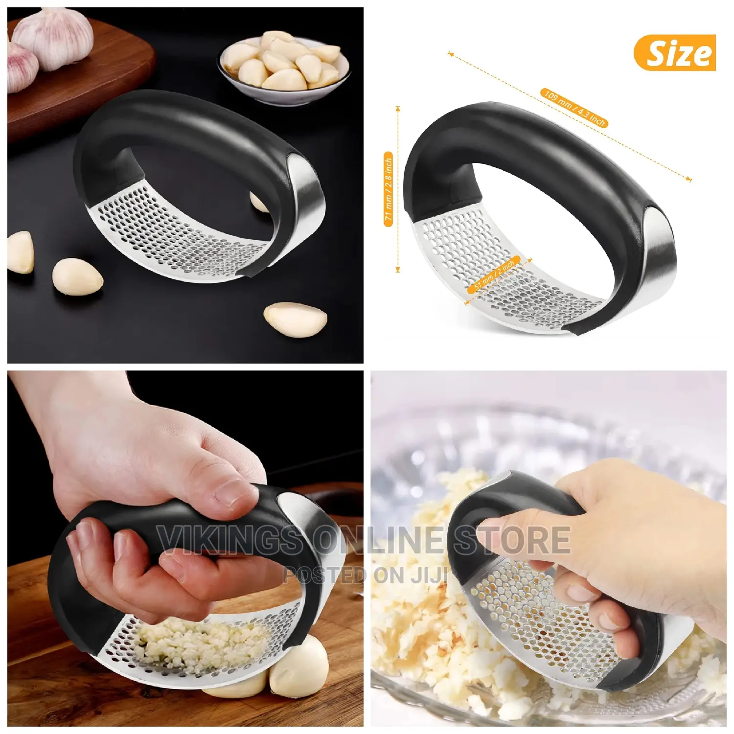 Stainless Steel Garlic Press Rocker- Premium Garlic Mincer
