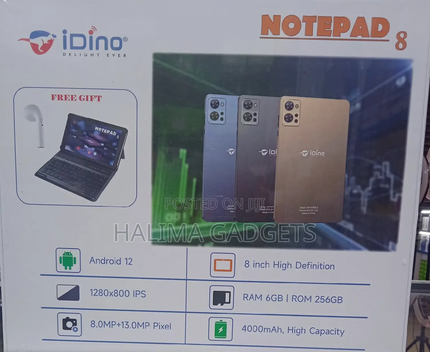 New Idino Note Pad 8 256 GB Silver