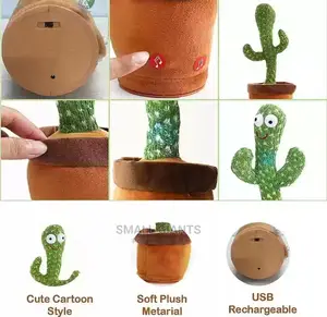 Dancing Cactus, 120 Songs, LED Lights and Rotates 360°