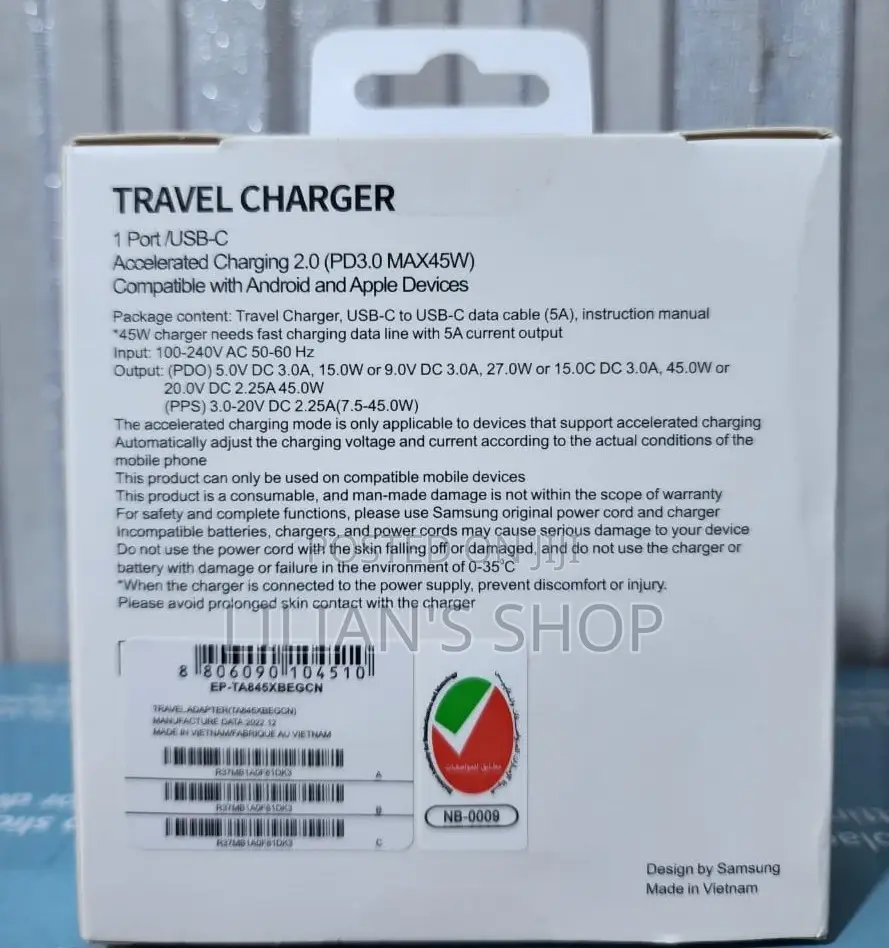 45w PD Adapter (Fast Charger)