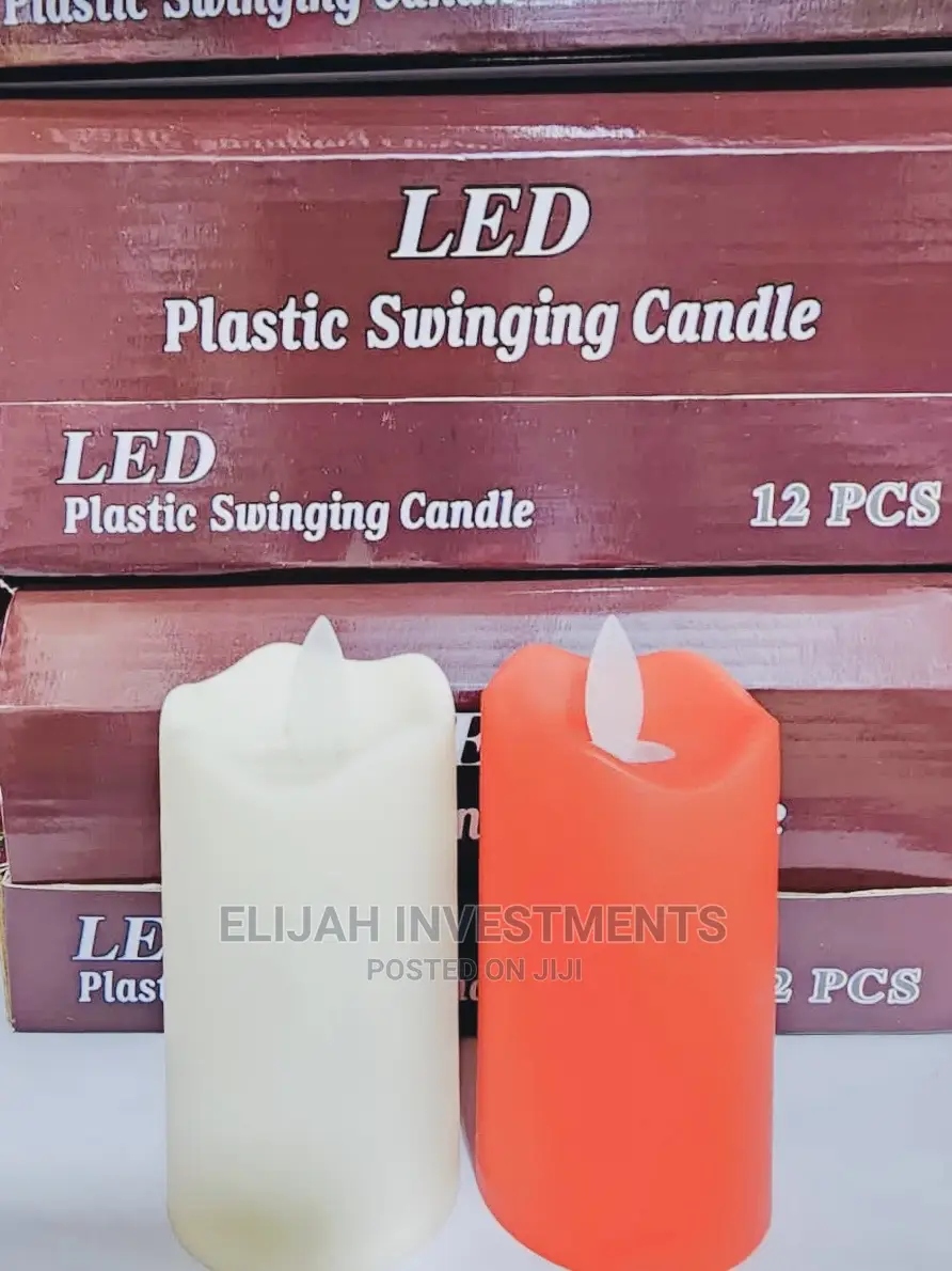 12 PCS Plastic Smokeless Candles Red and White