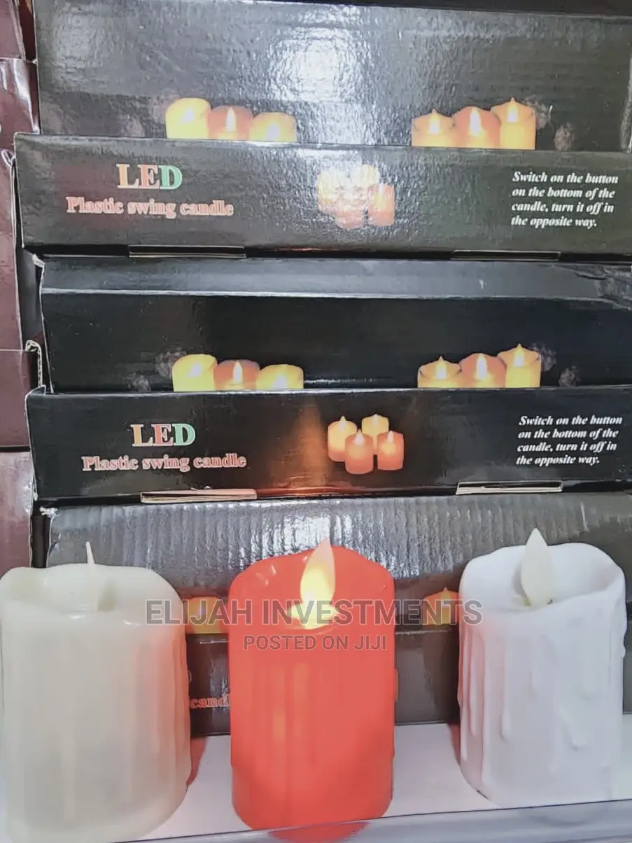 12 PCS Plastic Smokeless Candles Red and White