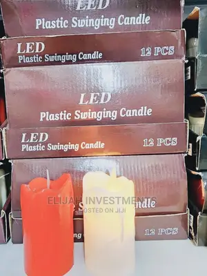 12 PCS Plastic Smokeless Candles Red and White