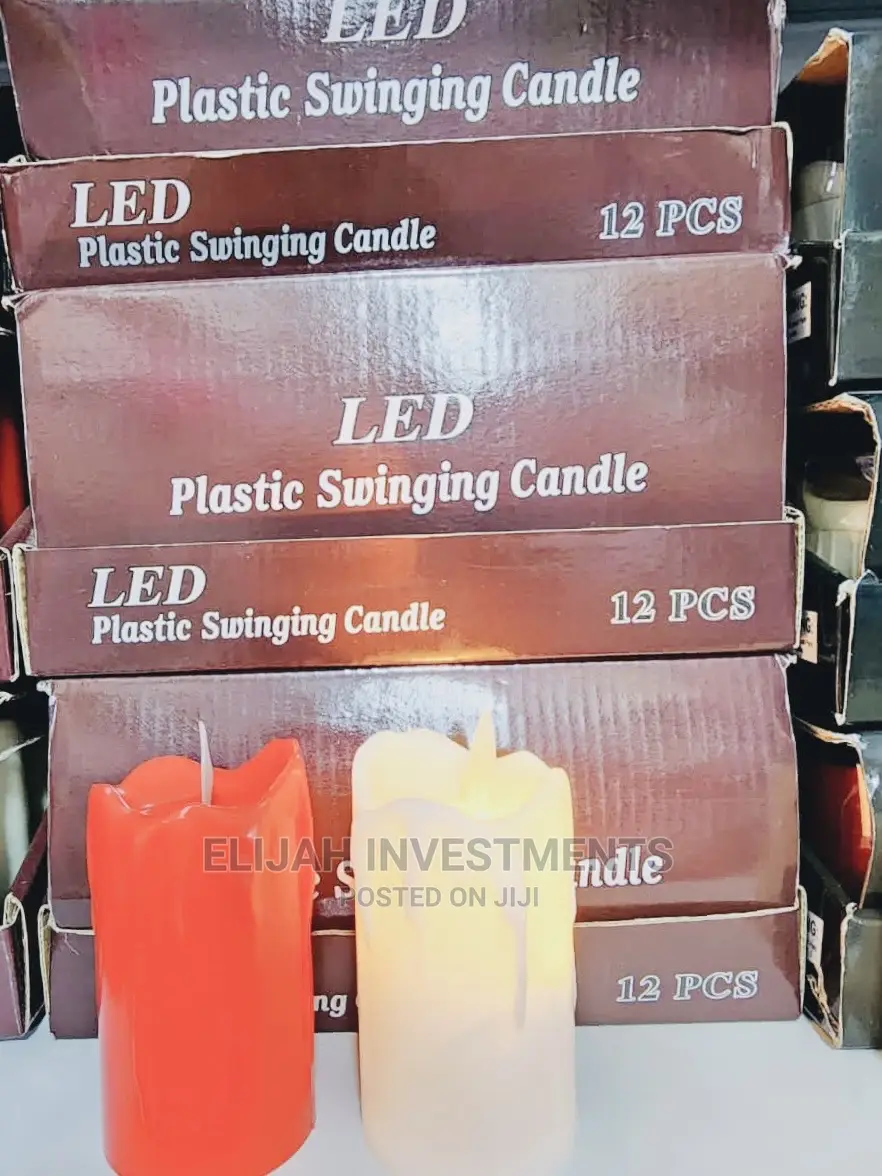 12 PCS Plastic Smokeless Candles Red and White